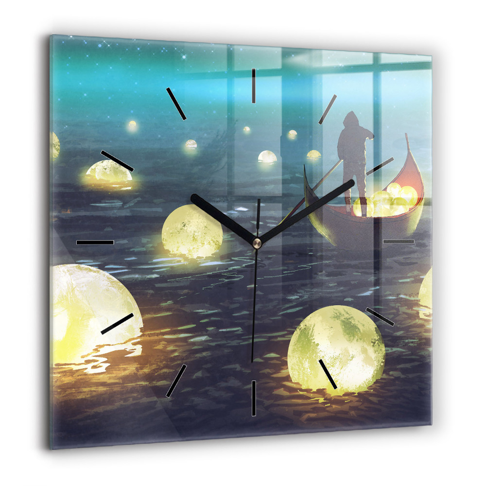 Ceas de sticlă pe perete pătrat Beskids răsărit