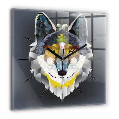 Ceas pătrat de perete din sticlă Harta lumii pe lemn