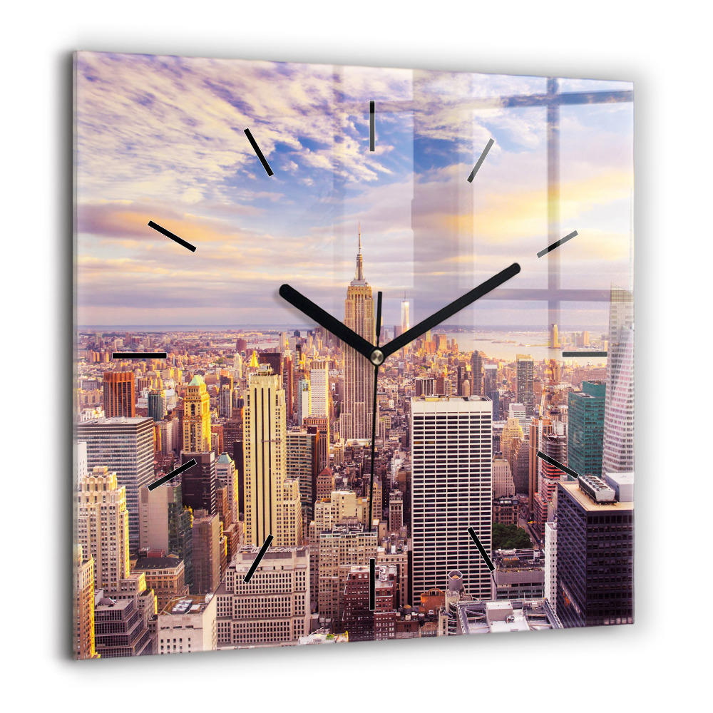 Ceas perete din sticlă pătrat Marea însorită poloneză