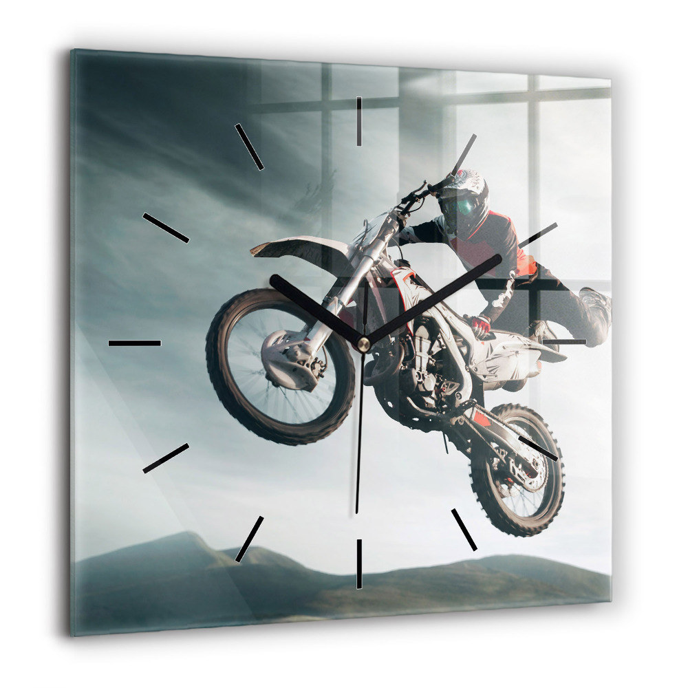 Ceas pătrat de perete din sticlă Peisaj abstract de ulei