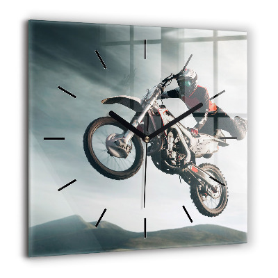 Ceas pătrat de perete din sticlă Peisaj abstract de ulei