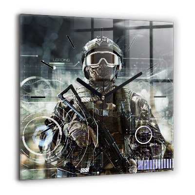 Ceas pătrat de perete din sticlă Vopsele vărsate