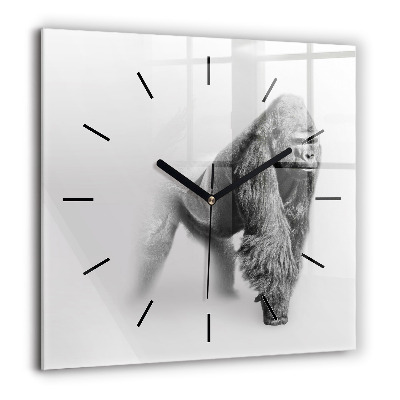 Ceas pătrat de perete din sticlă Frunze de busuioc