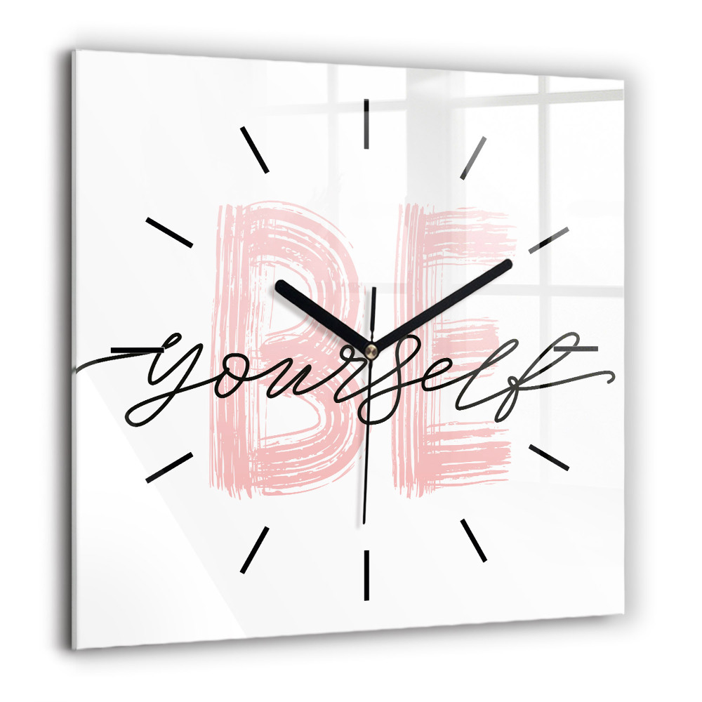 Ceas de sticlă pe perete pătrat Femeie la moda