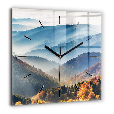 Ceas de sticlă pe perete pătrat Plante decorative