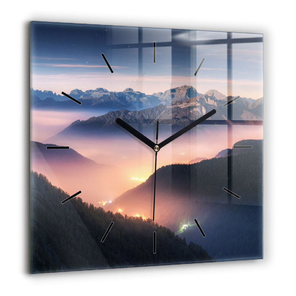 Ceas de sticlă pe perete pătrat Hartă de epocă