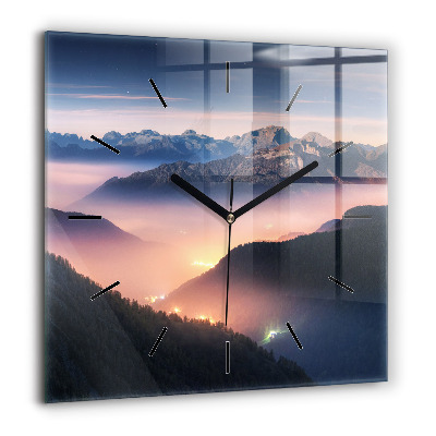 Ceas de sticlă pe perete pătrat Hartă de epocă