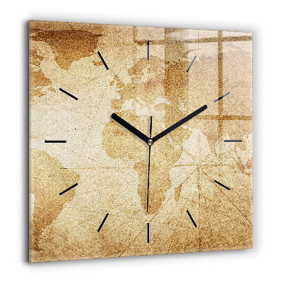 Ceas pătrat de perete din sticlă Peisaj marin