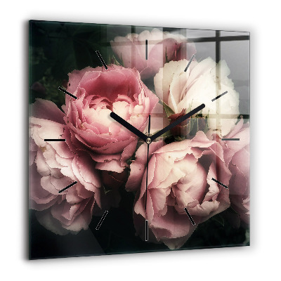 Ceas de sticlă pe perete pătrat Compoziție de vară