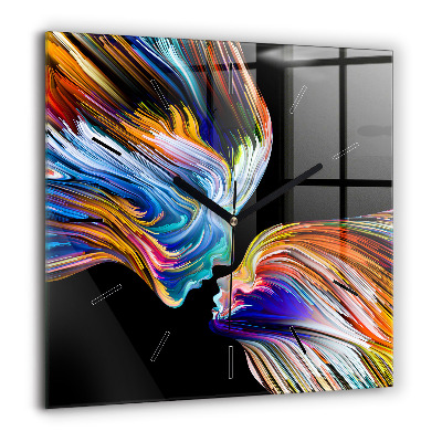 Ceas de sticlă pe perete pătrat Peisaj montan toamna