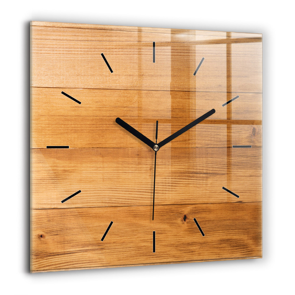 Ceas din sticlă pătrat Pisică amuzantă cu ochelari