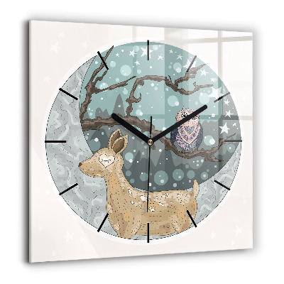 Ceas de sticlă pe perete pătrat Panorama orasului Ostrava