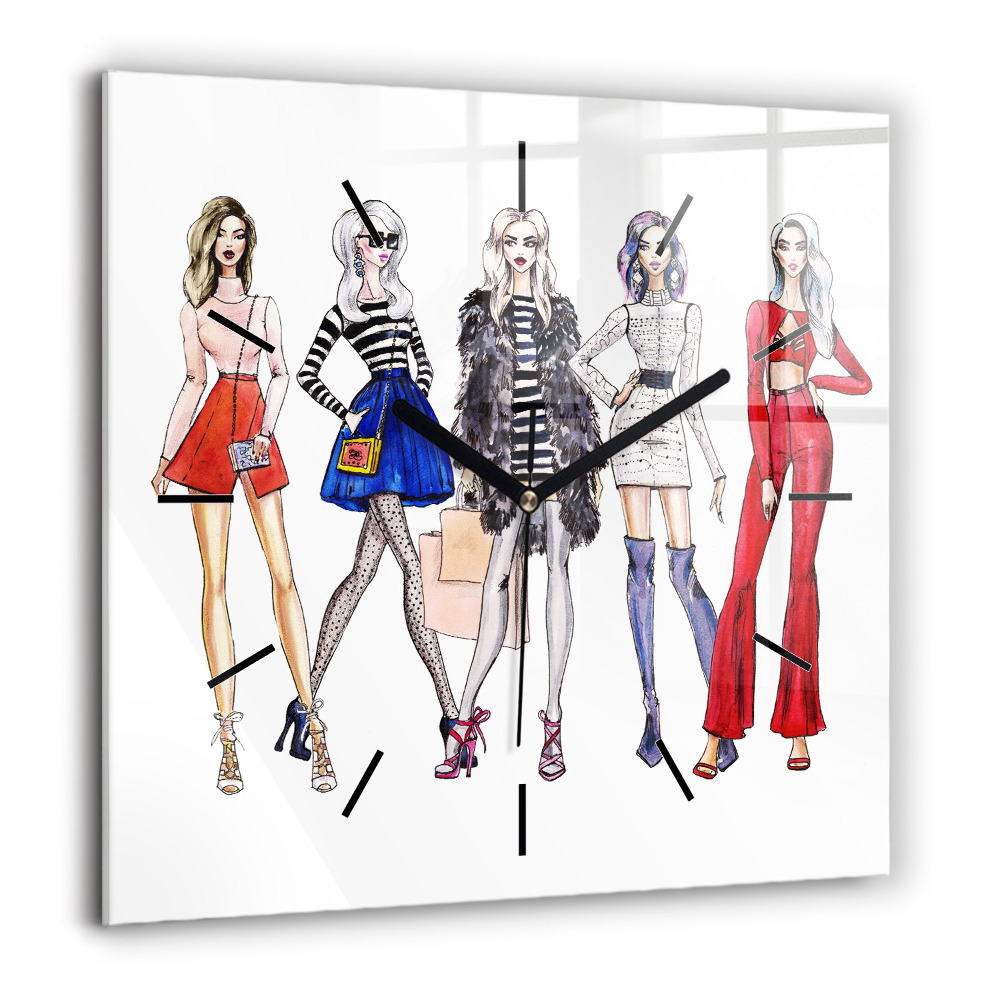 Ceas perete din sticlă pătrat Peisaj de pădure de toamnă