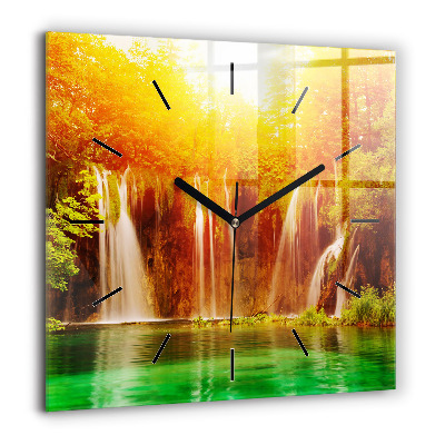 Ceas pătrat de perete din sticlă Lumea galaxiei