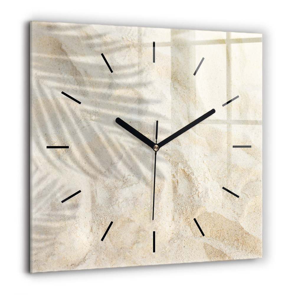 Ceas de sticlă pe perete pătrat Peisaj de pădure la soare