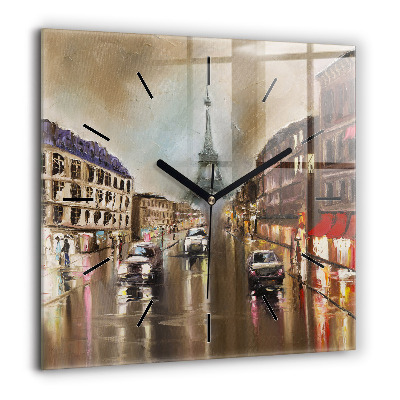 Ceas pătrat de perete din sticlă Zid de cărămidă