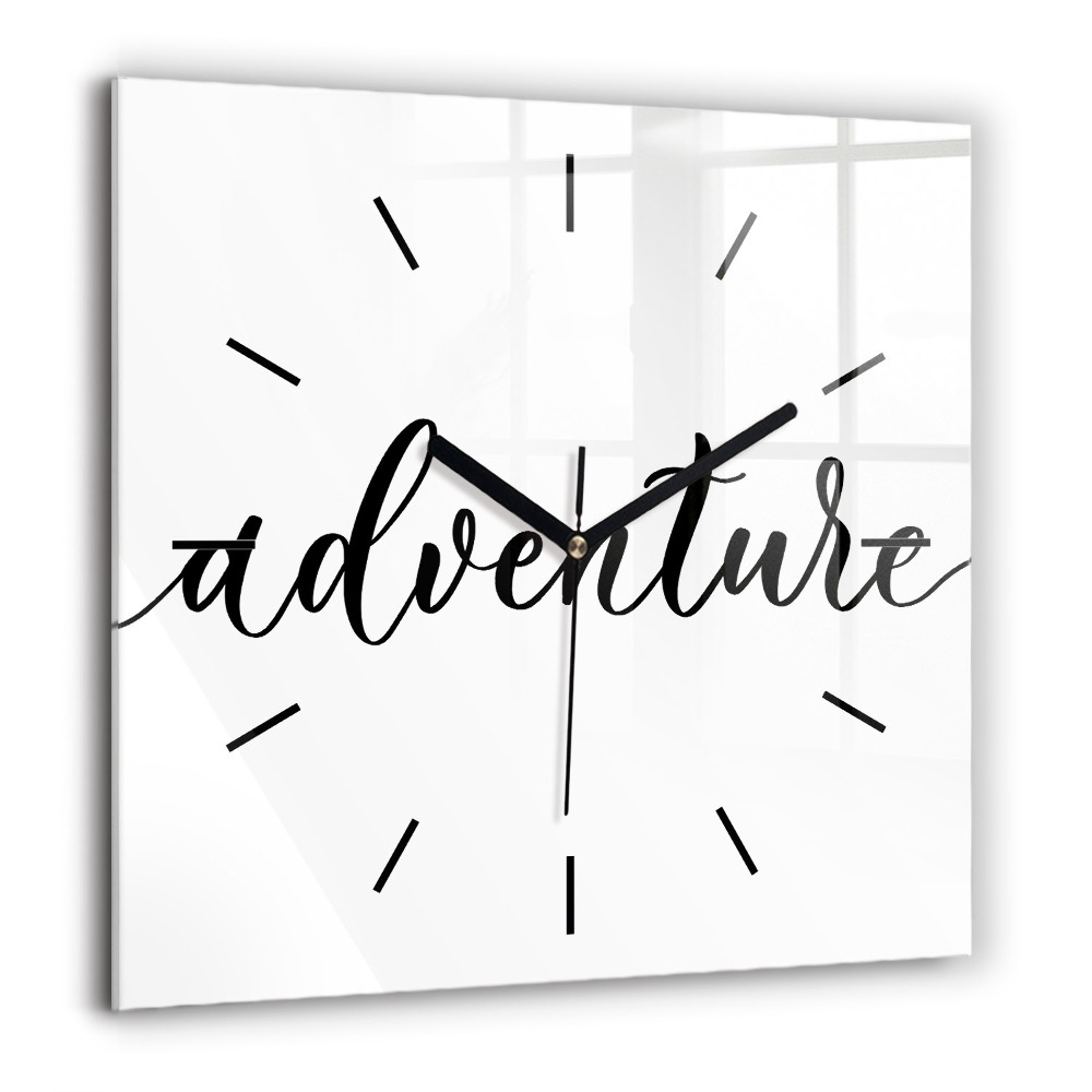 Ceas perete din sticlă pătrat Umbra unui palmier în nisip