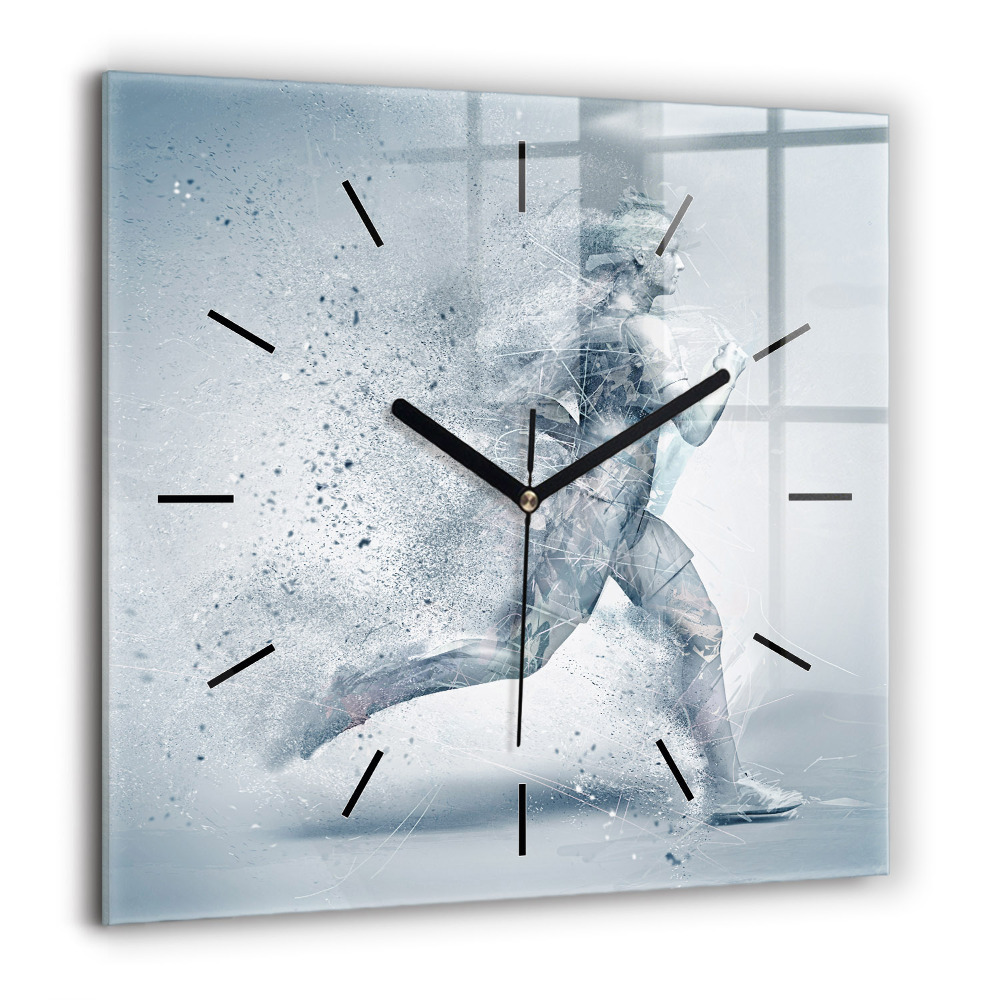 Ceas de sticlă pe perete pătrat Palmieri tropicali