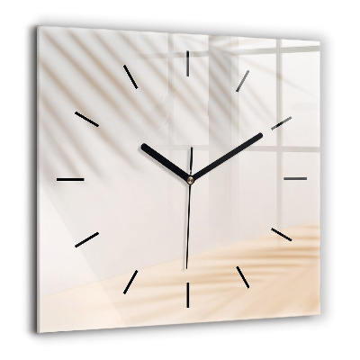 Ceas din sticlă pătrat Flori de bujor