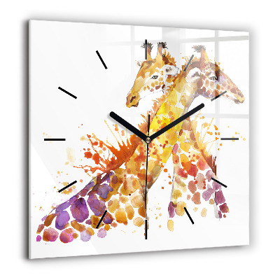 Ceas perete din sticlă pătrat Inscripţia familiei