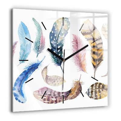 Ceas din sticlă pătrat Amprentele mâinilor copiilor