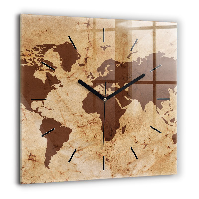 Ceas perete din sticlă pătrat Traseul 66 SUA