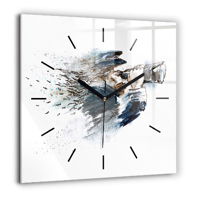 Ceas de sticlă pe perete pătrat Peisaj de toamnă