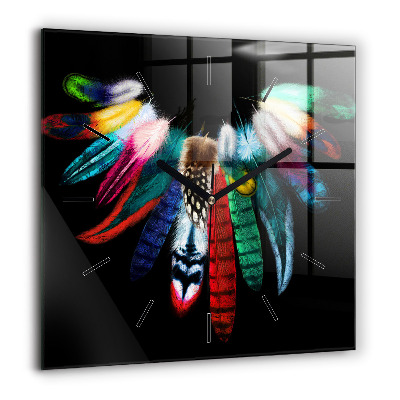 Ceas perete din sticlă pătrat Păsări albastre zburătoare