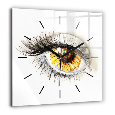 Ceas de sticlă pe perete pătrat Dragoste și un cuplu de îndrăgostiți