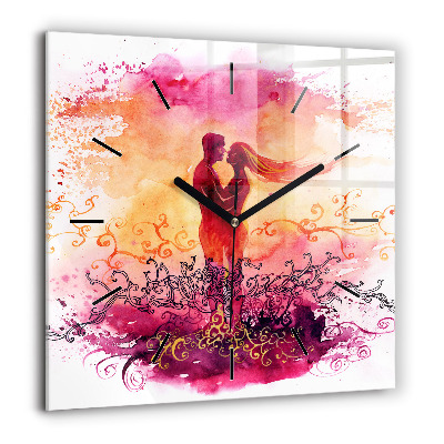 Ceas perete din sticlă pătrat Căpitanul navei cu binocle