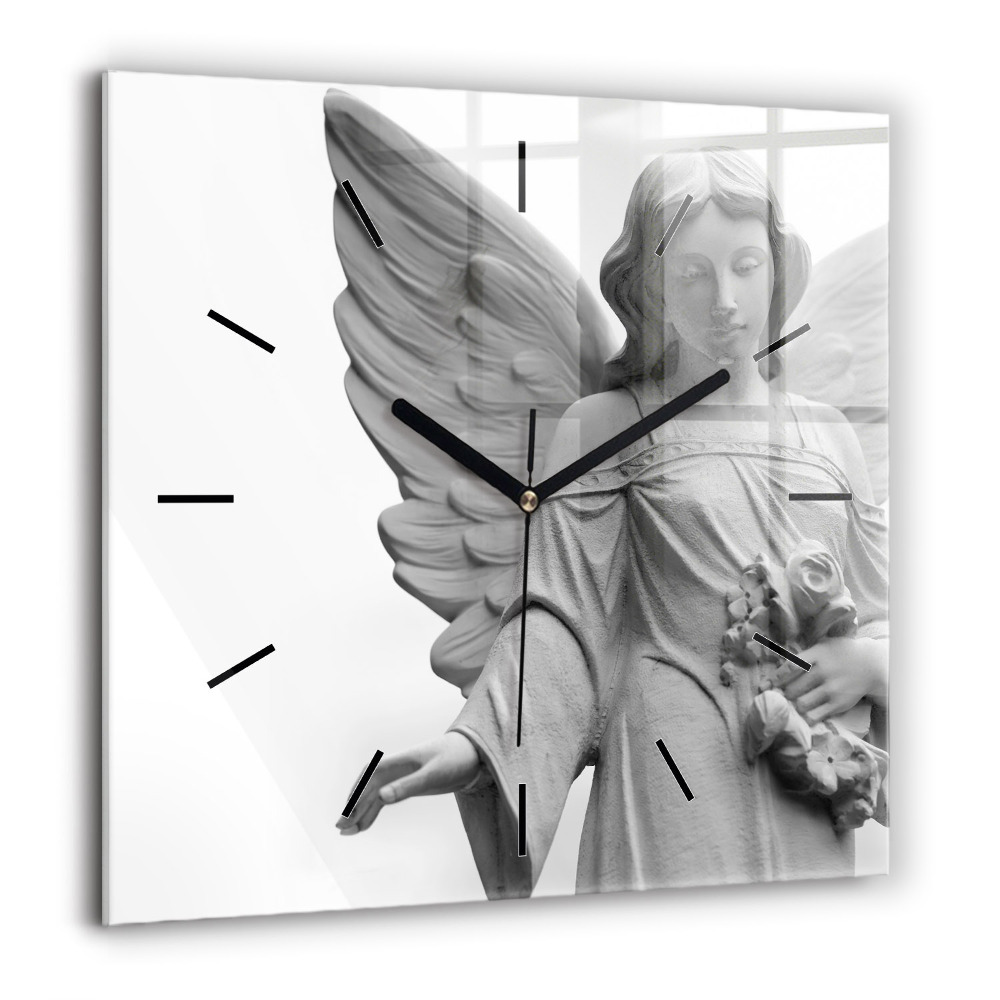 Ceas de sticlă pe perete pătrat Omul pe podul vechi