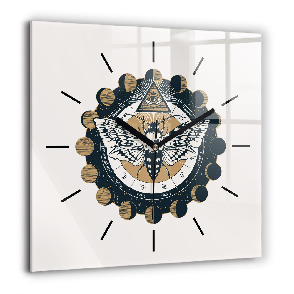Ceas din sticlă pătrat Abstrație elegantă