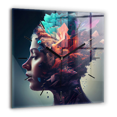 Ceas din sticlă pătrat Ilustrație a cailor în galop