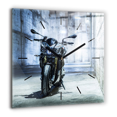 Ceas pătrat de perete din sticlă Desen sărut de dragoste