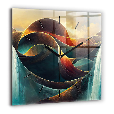 Ceas din sticlă pătrat Despre pădure magică și un lanț de munți