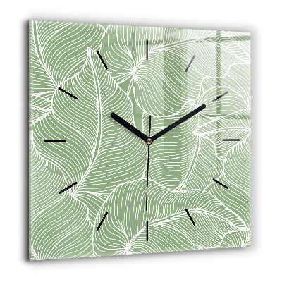 Ceas de sticlă pe perete pătrat Turnul cu flori de cireș din Asia