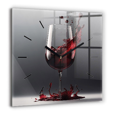 Ceas perete din sticlă pătrat culoare portocalie