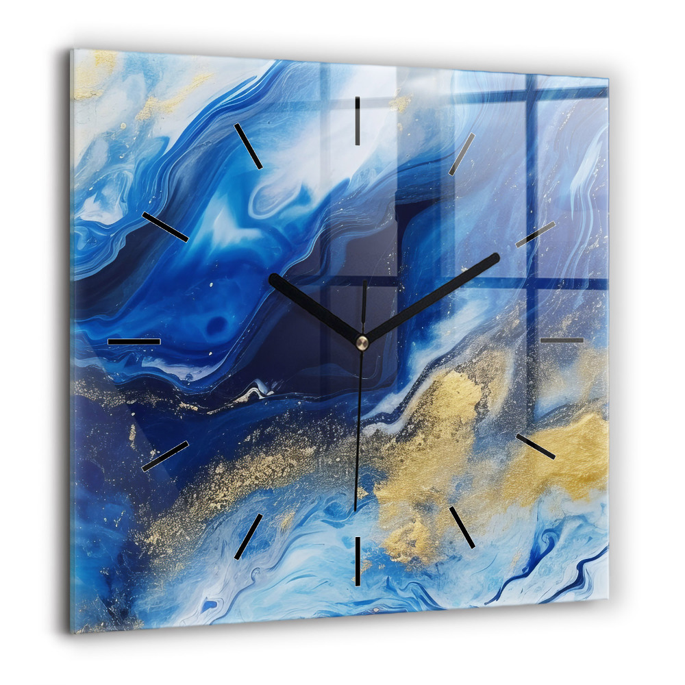 Ceas pătrat de perete din sticlă Lunca de lavandă