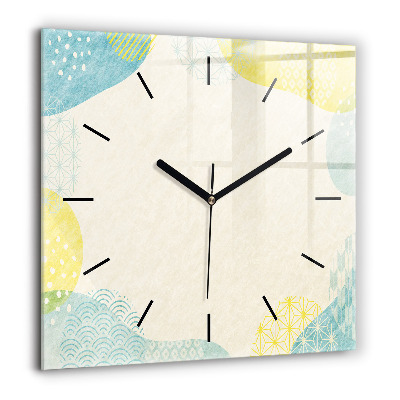 Ceas perete din sticlă pătrat Meditație stil de viață