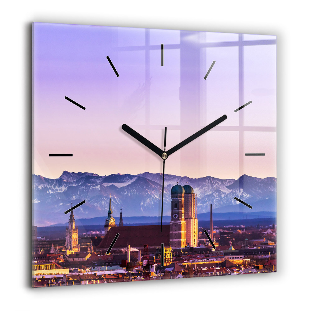 Ceas perete din sticlă pătrat Pescăruș pictat