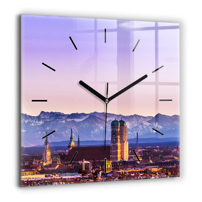 Ceas perete din sticlă pătrat Pescăruș pictat