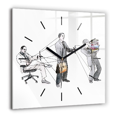 Ceas din sticlă pătrat Inch alb în galop