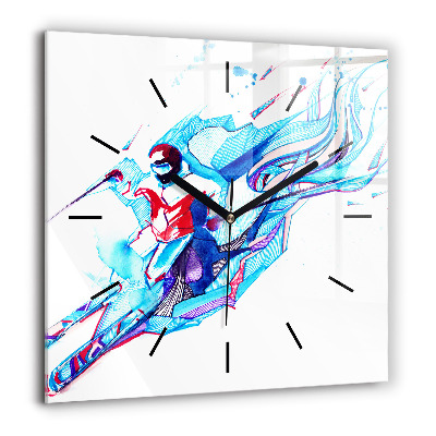 Ceas pătrat de perete din sticlă Zid vechi de cărămidă