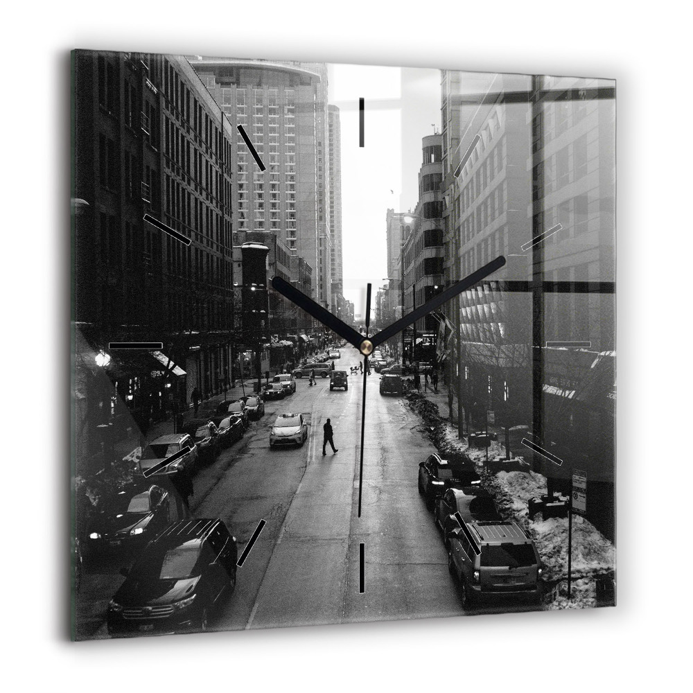 Ceas din sticlă pătrat Pictură în ulei a unui iaht de mare