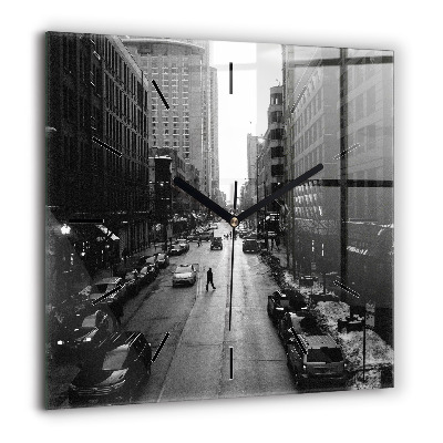 Ceas din sticlă pătrat Pictură în ulei a unui iaht de mare