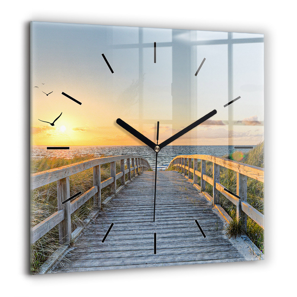 Ceas din sticlă pătrat Placă de surf