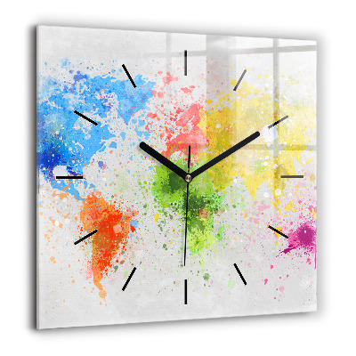 Ceas perete din sticlă pătrat Linii abstracte