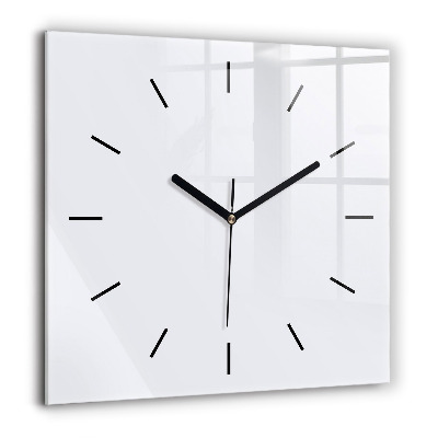 Ceas din sticlă pătrat alb