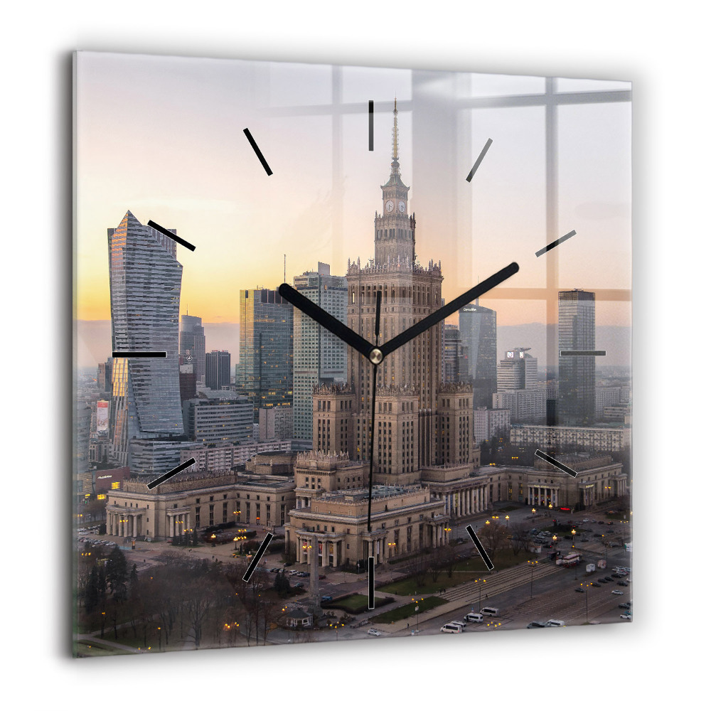 Ceas din sticlă pătrat Sub abstract