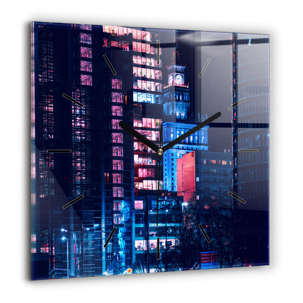 Ceas perete din sticlă pătrat Peisaj abstract